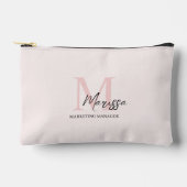 Minimalistisch Monogram Initiaal & Naam Pastel Roz Etui (Voorkant)