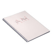 Minimalistisch Monogram Initiaal & Naam Pastel Roz Notitieboek (Rechterzijde)