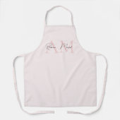 Minimalistisch Monogram Initiaal & Naam Pastel Roz Schort (Voorkant)