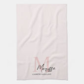 Minimalistisch Monogram Initiaal & Naam Pastel Roz Theedoek (Verticaal)