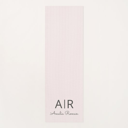 Minimalistisch Monogram Initiaal & Naam Pastel Roz Yogamat (Voorkant)