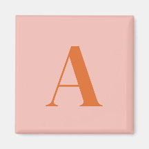 Minimalistisch Monogram Initiaal Roze & Oranje