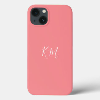 Minimalistisch monogram initiaal roze telefoontas Case-Mate iPhone case