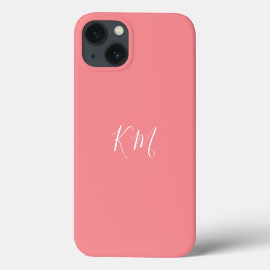 Minimalistisch monogram initiaal roze telefoontas Case-Mate iPhone case (Achterkant)