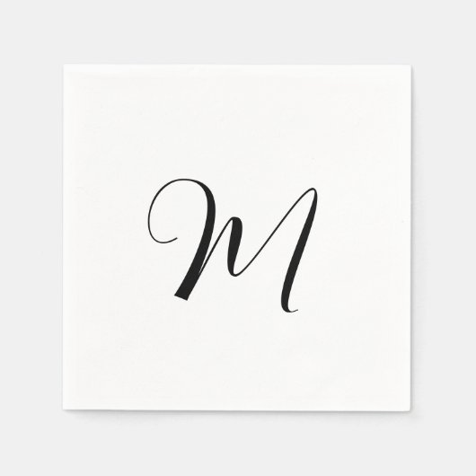 Minimalistisch monogram Initiaal Servet (Voorkant)
