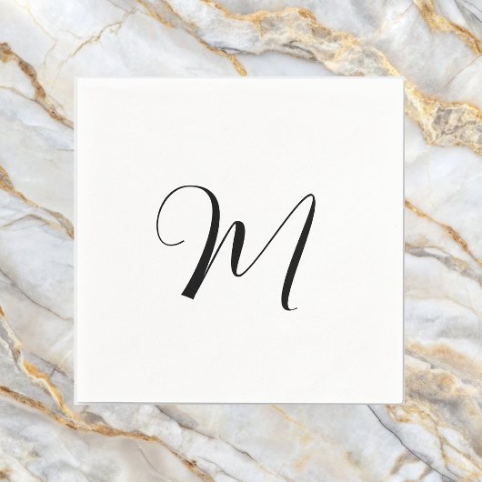 Minimalistisch Monogram Initiaal Servet
