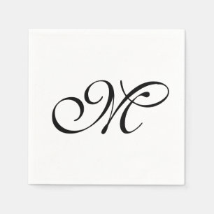 Minimalistisch Monogram Initiaal Servet