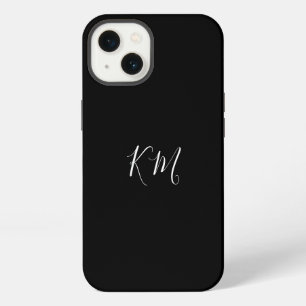 Minimalistisch monogram initiaal zwarte telefoonta iPhone 13 hoesje