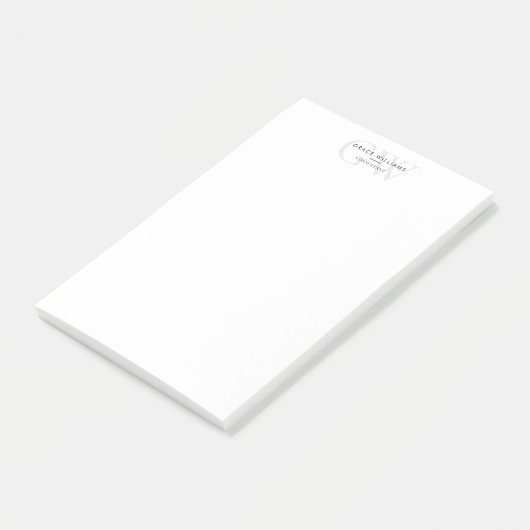 Minimalistisch Monogram Initialen Professioneel Post-it® Notes (Schuin)