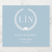 Minimalistisch monogram Initialen Sparkling Wijnetiket (Enkel label)