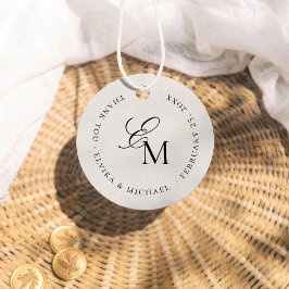 Minimalistisch Monogram Ivoor Editoriaal Huwelijk Bedankjes Labels