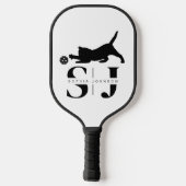 Minimalistisch monogram, kat pickleball peddel paddle (Achterkant)