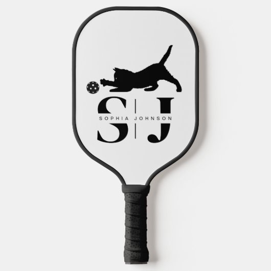 Minimalistisch monogram, kat pickleball peddel pickleball paddle (Voorkant)