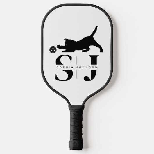 Minimalistisch monogram, kat pickleball peddel pickleball paddle (Achterkant)