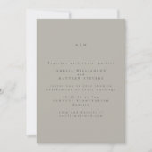 Minimalistisch Monogram Klassiek Taupe Grijs Bruil Kaart (Voorkant)