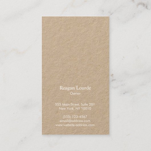 Minimalistisch monogram Kraft-Visitekaartje Visitekaartje (Achterkant)