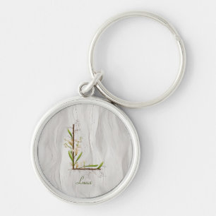 Minimalistisch Monogram L: de aanraking van de Nat Sleutelhanger