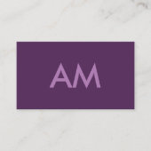 Minimalistisch monogram lavendel paarse achtergron visitekaartje (Voorkant)