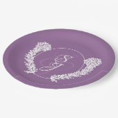 Minimalistisch Monogram Lavendel Paarse bruiloft Papieren Bordje (Gekanteld)