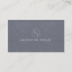 Minimalistisch Monogram Leisteenblauw Visitekaartje