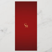Minimalistisch Monogram Let's Eat Red & Gold Bruil Menu (Achterkant)