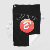 Minimalistisch monogram letter B koraal sinaasappe Golfhanddoek (Insitu)