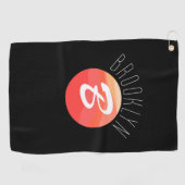 Minimalistisch monogram letter B koraal sinaasappe Golfhanddoek (Horizontaal)