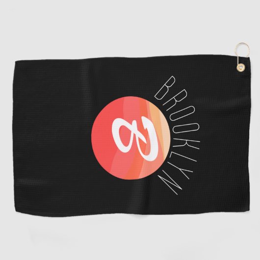 Minimalistisch monogram letter B koraal sinaasappe Golfhanddoek (Horizontaal)
