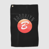Minimalistisch monogram letter B koraal sinaasappe Golfhanddoek (Voorkant)