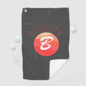 Minimalistisch monogram letter B koraal sinaasappe Golfhanddoek (Insitu)