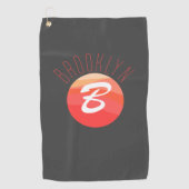 Minimalistisch monogram letter B koraal sinaasappe Golfhanddoek (Voorkant)