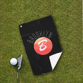 Minimalistisch monogram letter B koraal sinaasappe Golfhanddoek