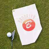 Minimalistisch monogram letter B koraal sinaasappe Golfhanddoek