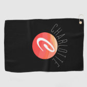 Minimalistisch monogram letter C koraal sinaasappe Golfhanddoek (Horizontaal)