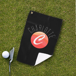 Minimalistisch monogram letter C koraal sinaasappe Golfhanddoek