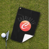 Minimalistisch monogram letter C koraal sinaasappe Golfhanddoek