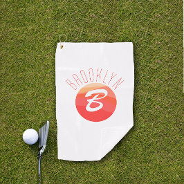Minimalistisch monogram letter C koraal sinaasappe Golfhanddoek