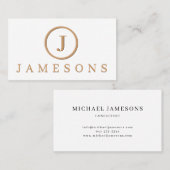 Minimalistisch monogram Logo ingegraveerd effect Visitekaartje (Voorkant / Achterkant)