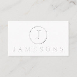 Minimalistisch monogram Logo ingegraveerd effect Visitekaartje