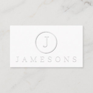 Minimalistisch monogram Logo ingegraveerd effect Visitekaartje