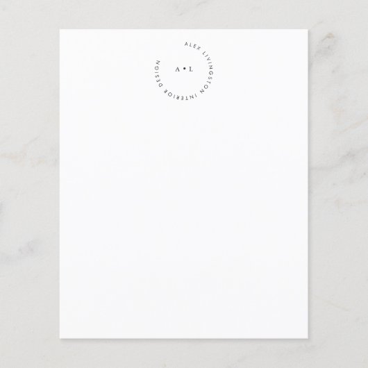 Minimalistisch Monogram Logo Zakelijk Briefpapier (Voorkant)