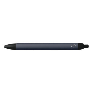 Minimalistisch Monogram Marine Blauw Wit Gift Zwarte Inkt Pen