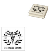 Minimalistisch Monogram Medisch Symbool Dokter Ver Rubberstempel (Gestempeld)