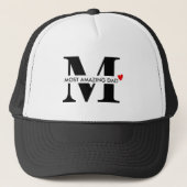 Minimalistisch monogram meest verbazingwekkende va trucker pet (Voorkant)