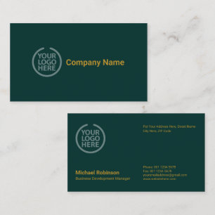 Minimalistisch monogram met Logo Classy Green Visitekaartje