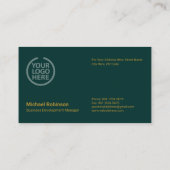 Minimalistisch monogram met Logo | Classy Green Visitekaartje (Achterkant)