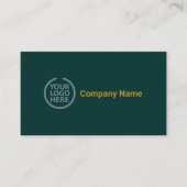 Minimalistisch monogram met Logo | Classy Green Visitekaartje (Voorkant)