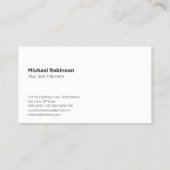 Minimalistisch Monogram met Logo op Donkergrijs Visitekaartje (Achterkant)