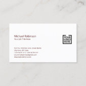 Minimalistisch Monogram met Logo op Maroon Visitekaartje (Achterkant)