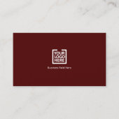 Minimalistisch Monogram met Logo op Maroon Visitekaartje (Voorkant)